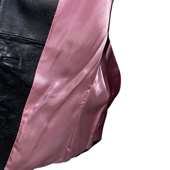 Wilsons Leather Maxima Womens Blazer Jacket Size Large Black Button Down - Picture 8 of 10